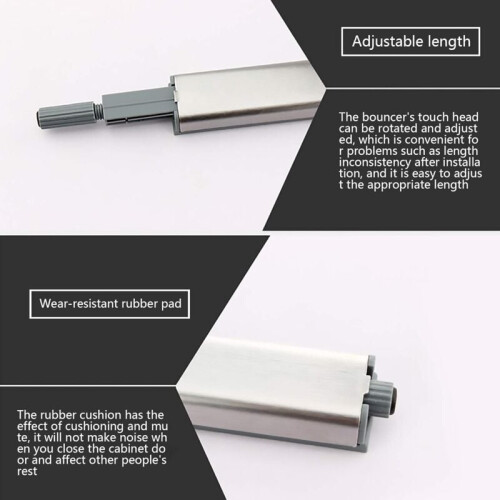 Push To Open Cabinet Hardware, Built-In Magnet and Smooth Operation for Handle-Free Doors, Quick Response Push Latch System with High Elasticity, 1