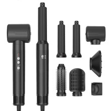 (EU) 7 In 1 Hair Dryer Brush Brushless High Speed Hair Dryer with Diffuser Ionic Blow Dryer Hot Air Styling Comb Auto Hair Curler