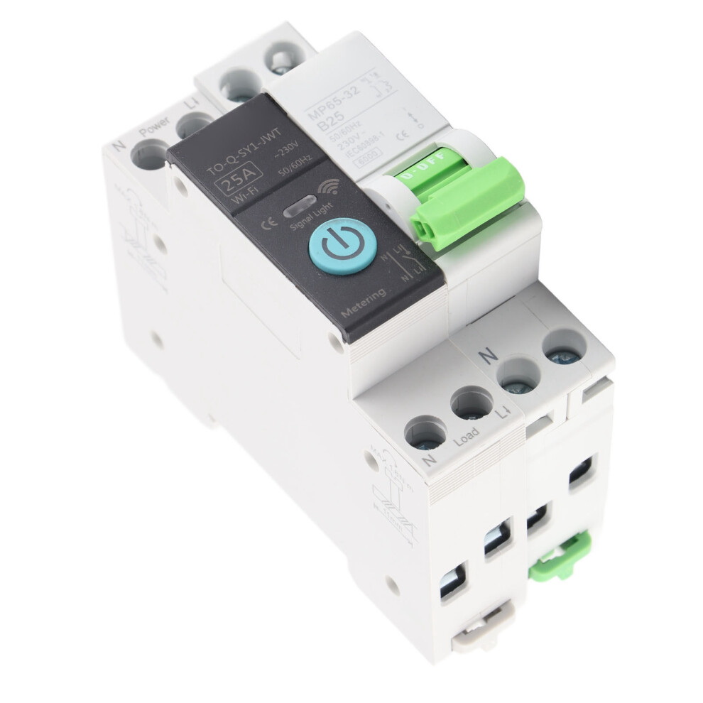 Remote Controlled Wifi Circuit Breaker 1P+N 25A 230Vac Timer Mode 6901370424646
