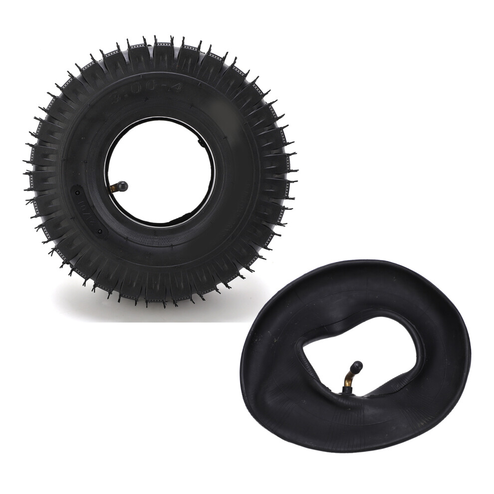 Mobility Tire For Scooter Wheelchair, Knobby Tread Wear Resistant Rubber Tires With Inner Tube Set High Quality Durable Non Slip Surface Angled Valve