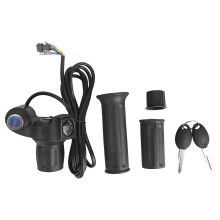 Throttle Grip Handlebar With LCD Display Real Time Voltage Identification For Electric Bike Scooter, Universal Compatibility Waterproof Twist Grip Cla