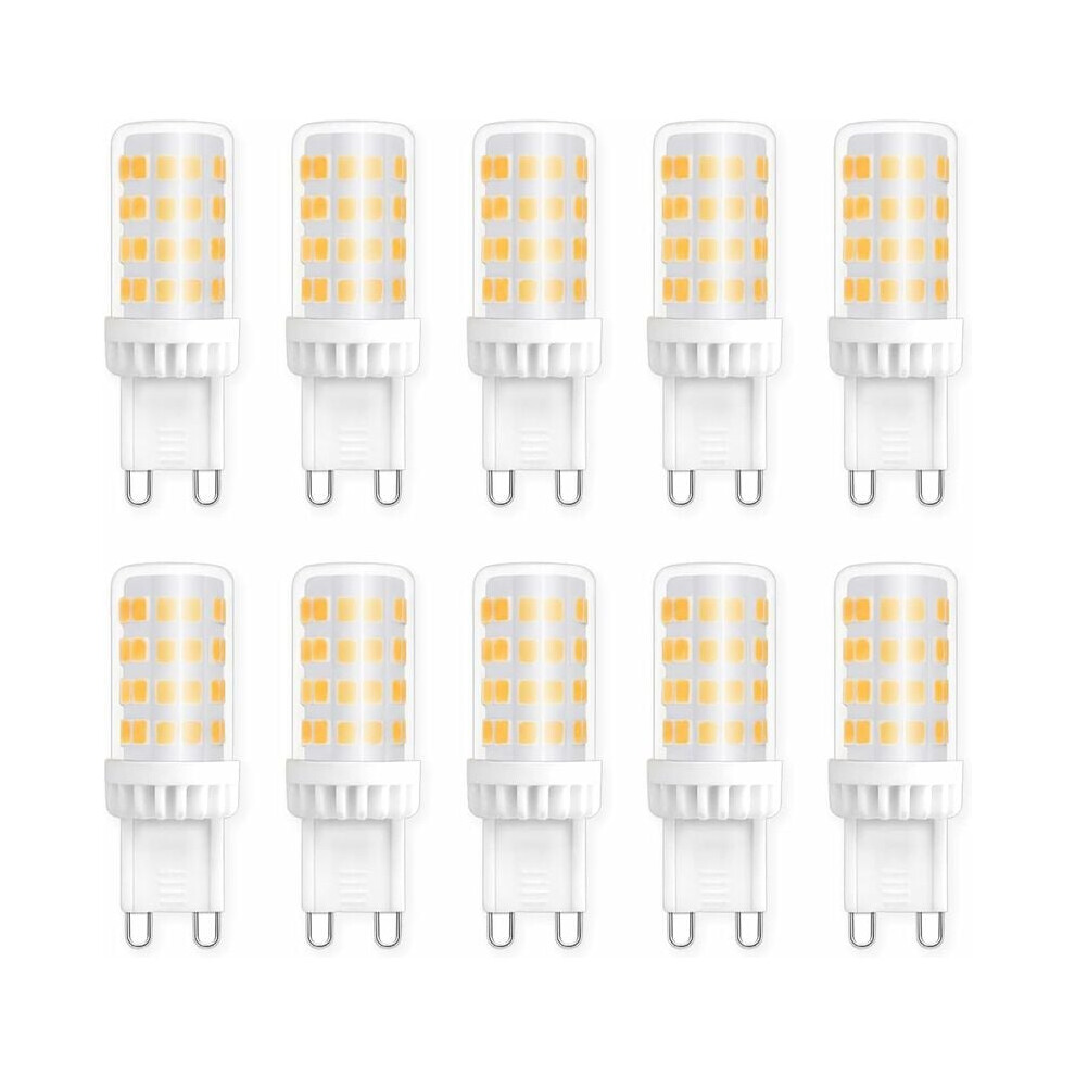G9 Led Bulb, Neutral 4000K, 5W Instead Of 40W Halogen, 450Lm, Energy Saving, Instant Lighting, Pack Of 10 White