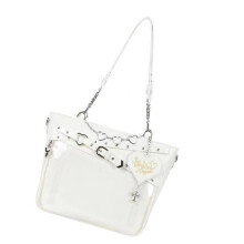 Fashionable Subculture Shoulder Bag with Clear Layer and-White