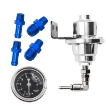 Justerbar BräNsleregulator BräNsleföRstäRkare Universal Tryckregulator med TryckmäTare BiltillbehöR, Silver