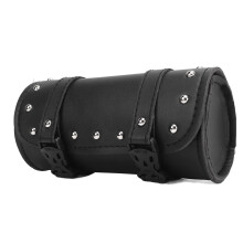 Sac à outils pour moto en PU imperméable noir avec 2 boucles de sangle