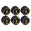 6pcs Black PU Pool Cue Tips 14mm Multi Layers Billiard Replacement 15