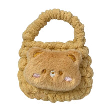 Furry Capybara Coin Pouch Sac de rangement tricoté à la-06style