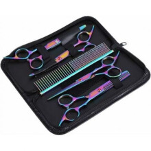 Conjunto de tesouras para tosa de animais de estimação com design ergonômico, ferramentas multifuncionais para uma tosa eficiente, fabricadas em