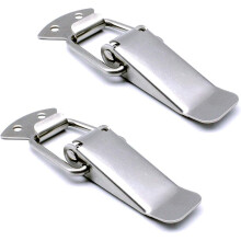 Spring Loaded Latch Catch Toggle, Duckbill Tensionlock Hasp Stainless Steel Security Fitting for Cabinet Boxes Suitcase Toolbox Aviation Case, Safety