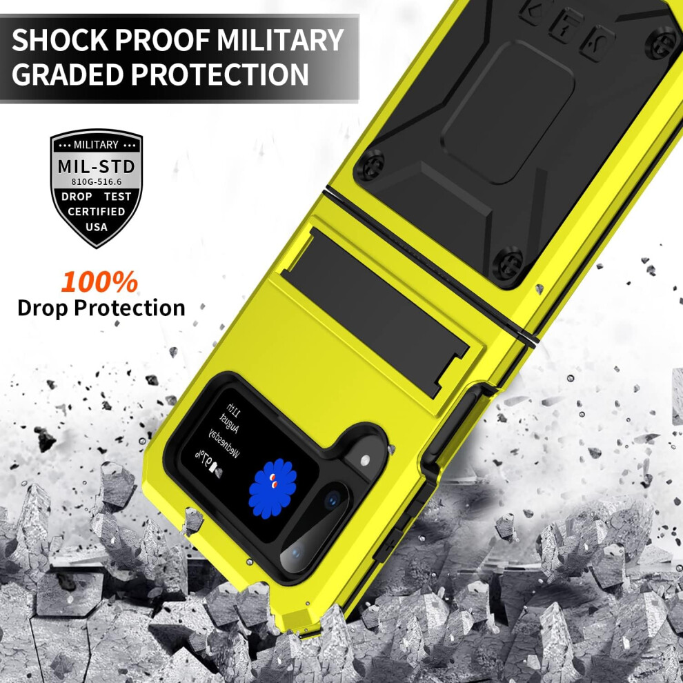 Phone Case For Samsung Galaxy Z Flip 4, Military Grade Drop Protection Heavy Duty Full Body Protective With Rugged Hybrid Aluminum+Tpu Tough Cover, 9169997182043
