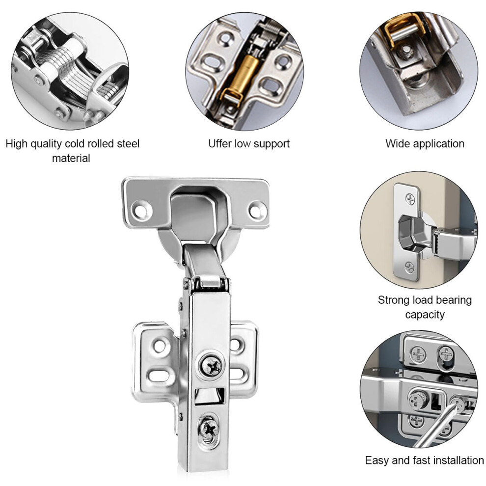 Stainless Steel Soft-Close Hinges For Frameless Cabinets, Full Overlay Design With Hydraulic Silent Operation 9169997182104