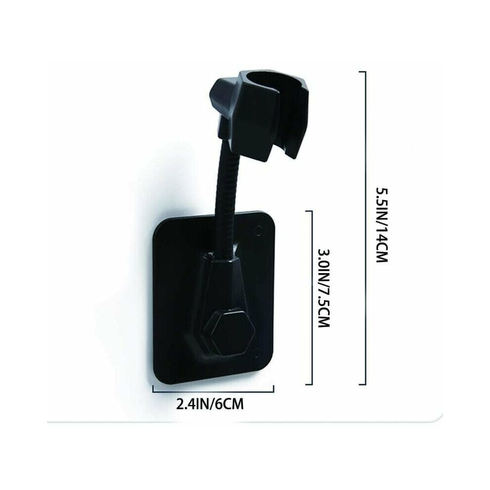 Shower Head Holder, High Quality Abs Material 360 Degree Rotatable Wall Mount Bracket, Removable Adhesive Adjustable For Smooth Surfaces (Black) 9169997182555