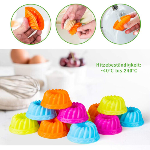 Πλενόμενες θήκες για cupcakes, καλούπια σιλικόνης για ψήσιμο - ανθεκτικά στη 2