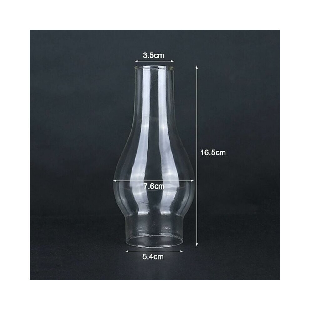 Glass Lamp Chimney, Oil Lamp Chimney Replacement Clear Glass Shade for Kerosene Lamps, Decorative Lamp Shade with Retro Style Look Design, High Grade