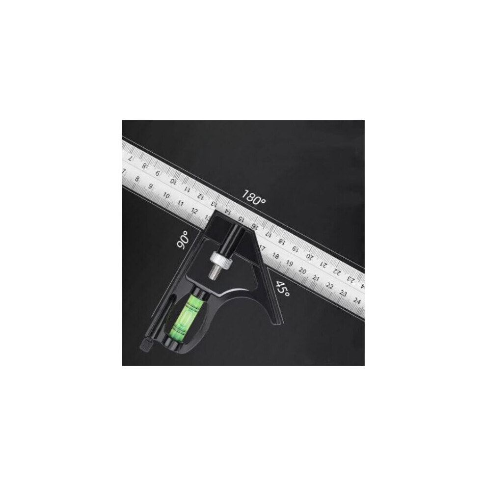 Heavy Duty Combination Square Tool, Stainless Steel Ruler For 90 Degree Marking, Clear And Precise Scale With High Visibility Bubble Vial 9405630586343