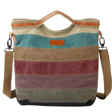 Dame skuldertasker i lærred, hobo-håndtasker til crossbody-skulder, afslappet messenger-taske, aftagelig rem, stor kapacitet med justerbar