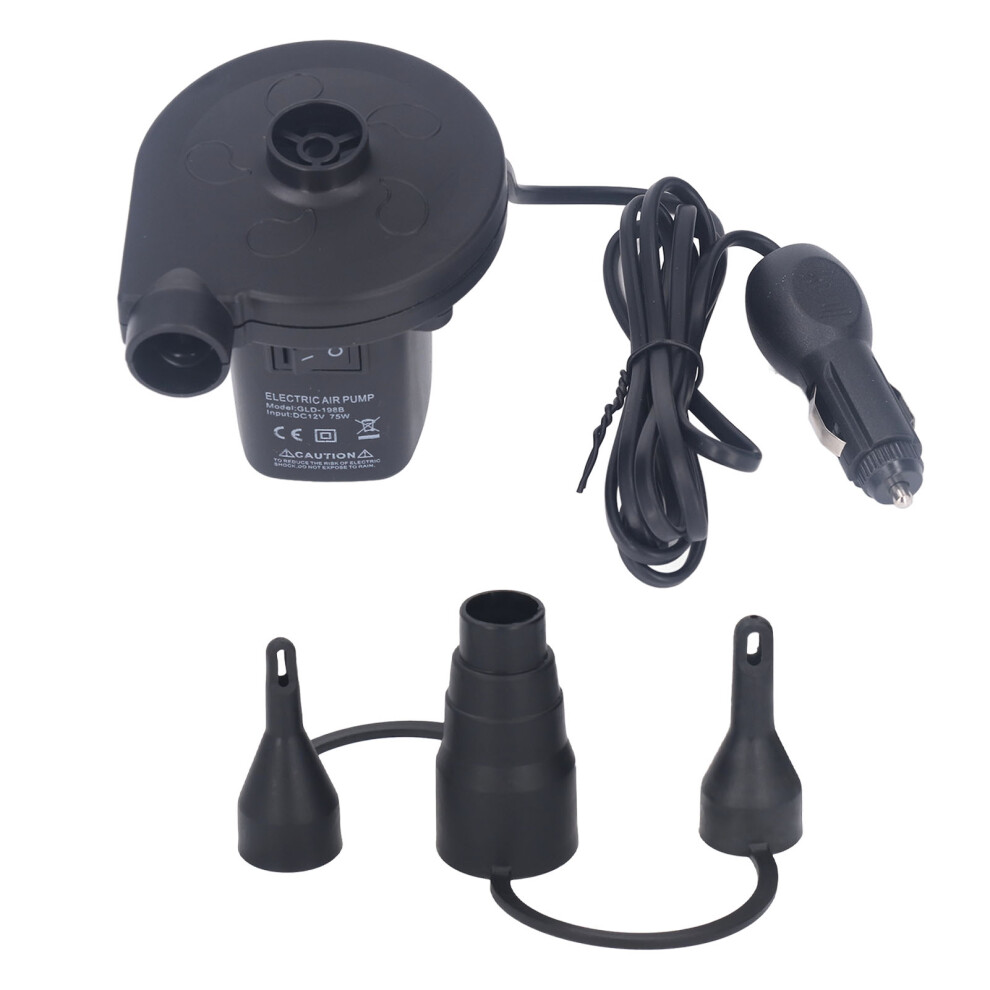 Electric Air Pump With Low Noise, Portable & Convenient For Travel, Multi Purpose Use For Various Inflatables, Interlocking Nozzles Ensure Secure 9138057414073