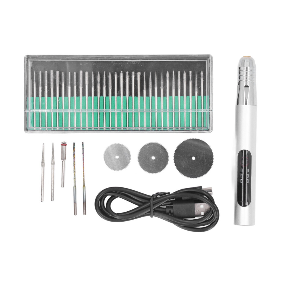 Mini Electric Engraver Kit With Usb Charging, Cordless Engraving Pen For Wood Stone Metal Diy, 3 Level Speed Control Low Noise Carving Tool For 9138057413588