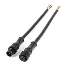 8-poliges M/F-Stecker-Wasserdicht-Verbindungs-Kabel Schwarz