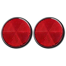 2 Stück runde rote Reflektoren universal für Motorrad ATV 5,6*0,8cm
