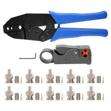 1Set Koaxial-RF/BNC-Crimpwerkzeuge für RG58/RG59/RG6 mit 10 BNC-Stecker-Crimpverbinder-Set