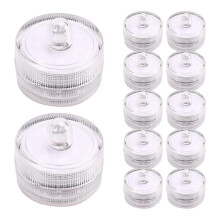 12 Stück Unterwasser-LED-Lichter, Lila, wasserdicht, flammenlose Kerzen, batteriebetrieben