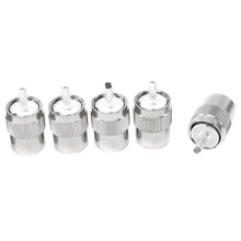 5 Stück UHF-Stecker männlich PL259 Lötstecker für Kabel RG58 RG142 LMR195 RG400