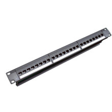 19-Zoll-1U-Schrankrack-Durchgangs-Patchpanel mit 24 Ports CAT6, RJ45-Kontaktport Mo