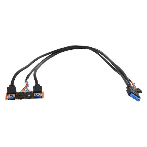 60cm Front Case Panel USB3.0+USB3.0+HD Audio Jack Ports I/O Board+Internal Wire USB Bezel Line DIY C 1