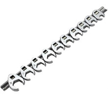 10Stk 3/8Zoll Antriebsmaulschlüssel 10-22mm Metrik SAE Imperial Chrom plattiert Fußoffenende Spann