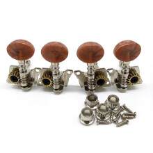 2R2L Metall-Ukulele-Locking-Saitenstimmer Gitarrenstimmknopf Maschinchenkopf mit braunen Kopfknöpfen für Ukul