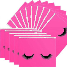50 Stück Wimpern-Pflegebeutel Plastik-Makeupbeutel Toilettenartikel-Makeup-Tasche Kosmetik-Reisetasche mit Reißverschluss