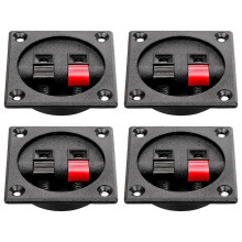 4 Stück Lautsprecherbox-Terminalbecher, Feder-Square-Subwooferbox-Terminal-Binding-Post-Connector für DIY H