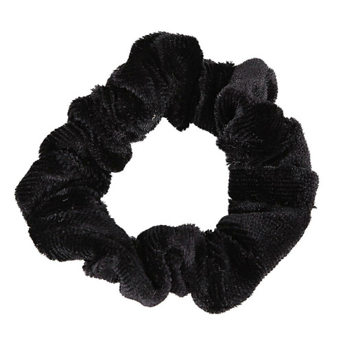 10er Pack Schwarz Samt Scrunchie Haar-Gummis Haar-Bobbles Haar-Bänder