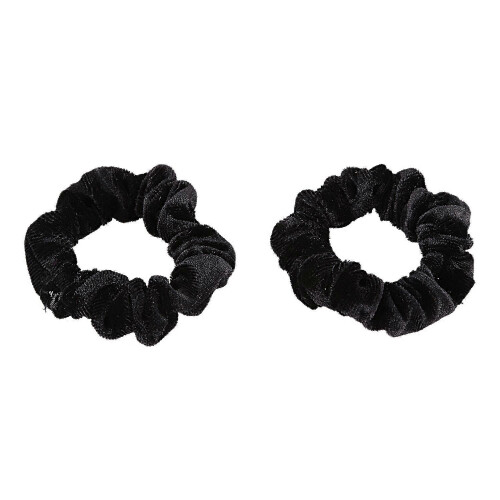 10er Pack Schwarz Samt Scrunchie Haar-Gummis Haar-Bobbles Haar-Bänder 1