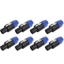 8er Pack Audio-Kabeladapterstecker, 4-poliger Audio-Lautsprecherstecker Twist Lock kompatibel mit Speakon