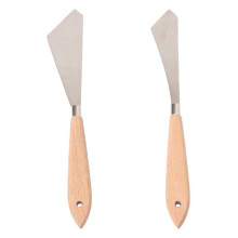 2 Stück Malmesser Spachtel Palettenmesser mit Holzgriff und Metallklinge, Malzubehör für Kunst