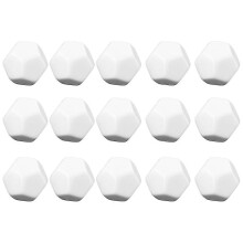 15er Pack 22MM blanke weiße Acryl-Würfelsätze mit abgerundeten Kanten (D12), für Spiele, Spaß, DIY-Sticker und Mathe.