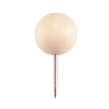 130 runde Holz-Dekorations-Pushpins, Holz-Kopf und Stahl-Nadelspitze Thumb Tacks für Fotos, Karte
