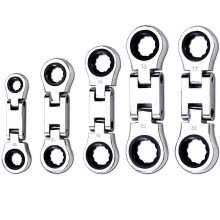 5-teiliges Flex-Head Stubby Ratschenkombinationsschlüssel-Set, Mini-Schlüssel-Set, Doppelkastenkopf Flex-Head