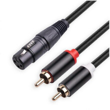 (2 Meter, Black) 3-Pin-XLR-Female-zu-Dual-Male-Y-Splitter-Kabel, Mixer-Verstärker-Audio-Kabel, Stereo-Audio-Verbindungsleitung