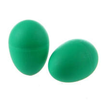 2 Plastikgrüne Eier-Maraca-Rasseln-Schüttler-Schlagzeug-Kinder-Musikspielzeug
