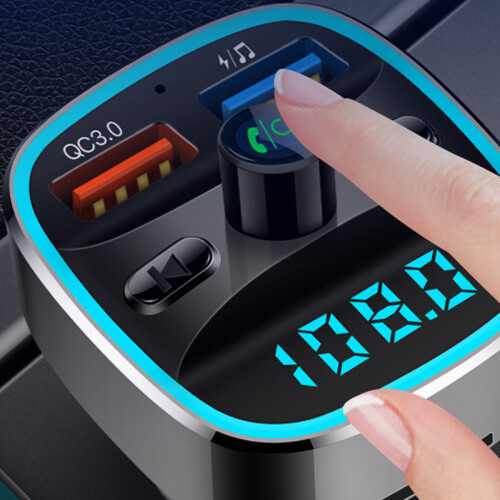 Hands-Free Bluetooth FM Transmitter: Ambient Light, Safe Charging, Enhanced Bluetooth 5.3, and Wide Compatibility for a Seamless Driving Experience 2