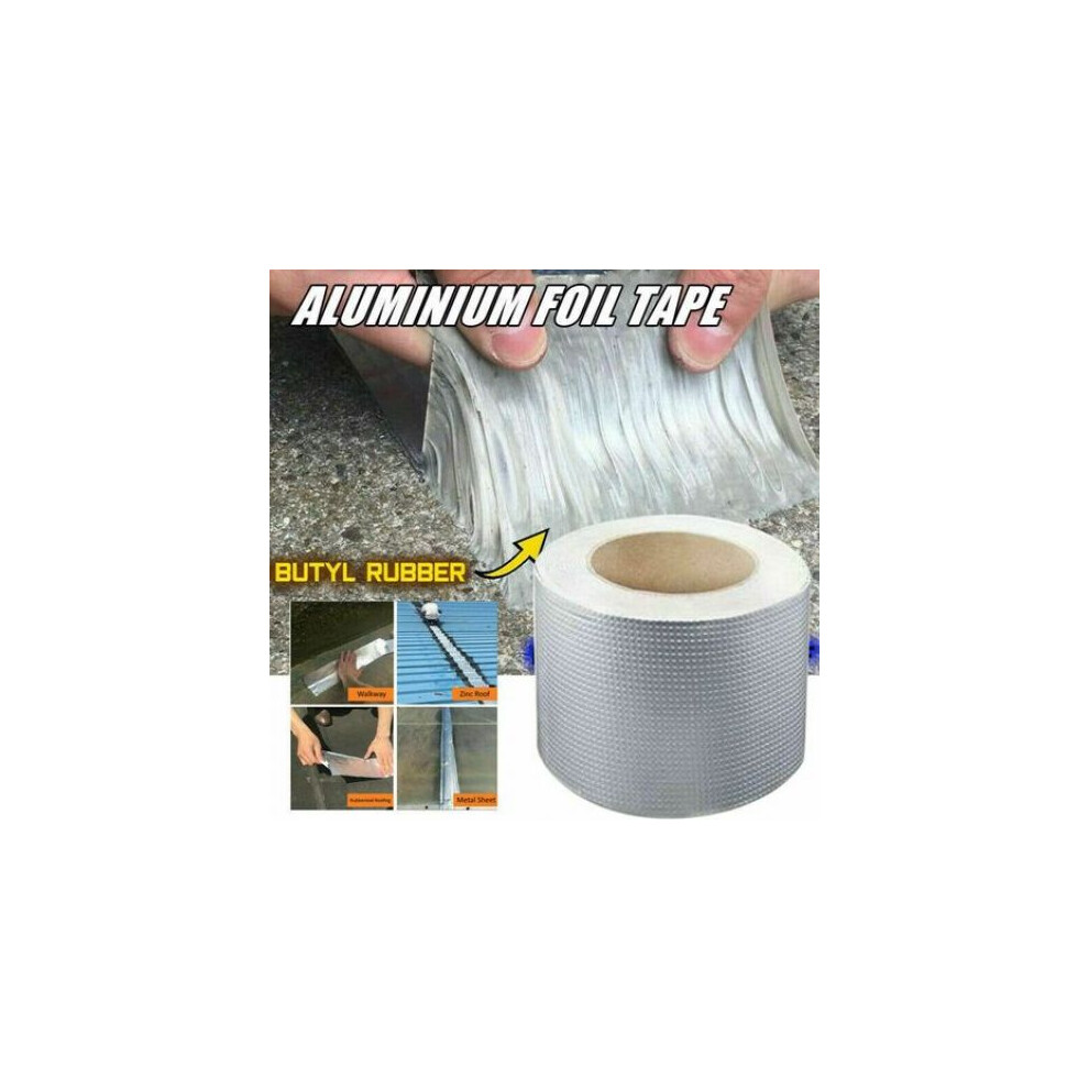 Waterproof Sealing Tape For Roof And Window Repair, Self-Adhesive Aluminum Foil Tape Butyl Sealant For Rv Boat Pipe, Reinforced Aluminum Foil Backing 9169997183361