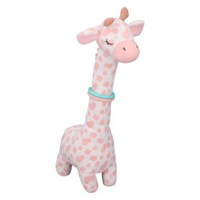 Süßer rosa Plüsch-Giraffen-Teether-Spielzeug für 0–1 Jahre alt - 37x13,5 cm