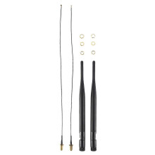 2 dual-band RP-SMA 6 dBi WiFi antennas (2.4 GHz/5 GHz) + 2 x 35 cm U.fl/IPEX cables