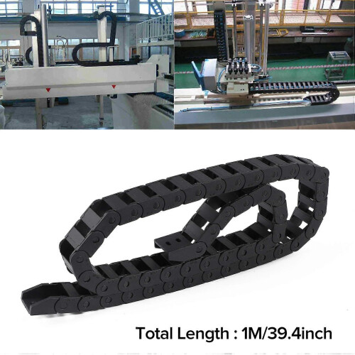Αλυσίδα έλξης καλωδίου διπλής όψης 10 x 20 mm, ανοιχτή πλαστική, 1 m 2