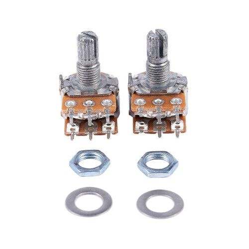 2 x B50K 50K Ohm 6 ακροδεκτών διπλά γραμμικά περιστροφικά ποτενσιόμετρα