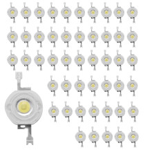 50 stuks 1W hoogwaardige koelwitte LED's, 1 watt chip, 3V-3,4V