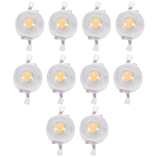 10 θερμά λευκά LED, 2 ακίδων, 3 W, υψηλής απόδοσης, 100-110 lm